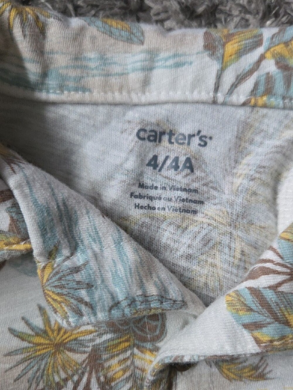 Carter's Light Blue Tropical Print Short Set with Yellow & Brown Accents - Picture 9 of 9